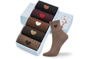 Corlap Women's Crew Socks Ankle High Cotton Fun Cute Athletic Running Socks Gifts For Women (5-Pairs With Present Box)