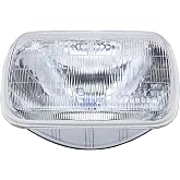 JEEFHO H6054 Super Vision Crystal Headlight, Halogen Sealed Beam Headlight, (7&ldquo;square,200mm), Replaces# H6054
