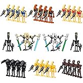 Toysvill Battle Robots Building Block Set | Generals + Droids Minifigures (28 PCS/Set) with Weapons