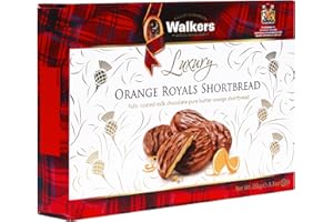 Walker’s Orange Royals Shortbread Cookies - Pure Butter Shortbread, Mediterranean Oranges, Milk Chocolate Coating - Christmas
