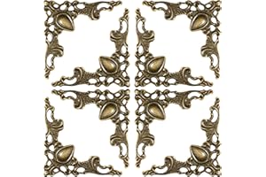 WINOMO 24Pcs Metal Book Corner Protector Scrapbook Album Corner Decor Cover Decoration (Bronze)