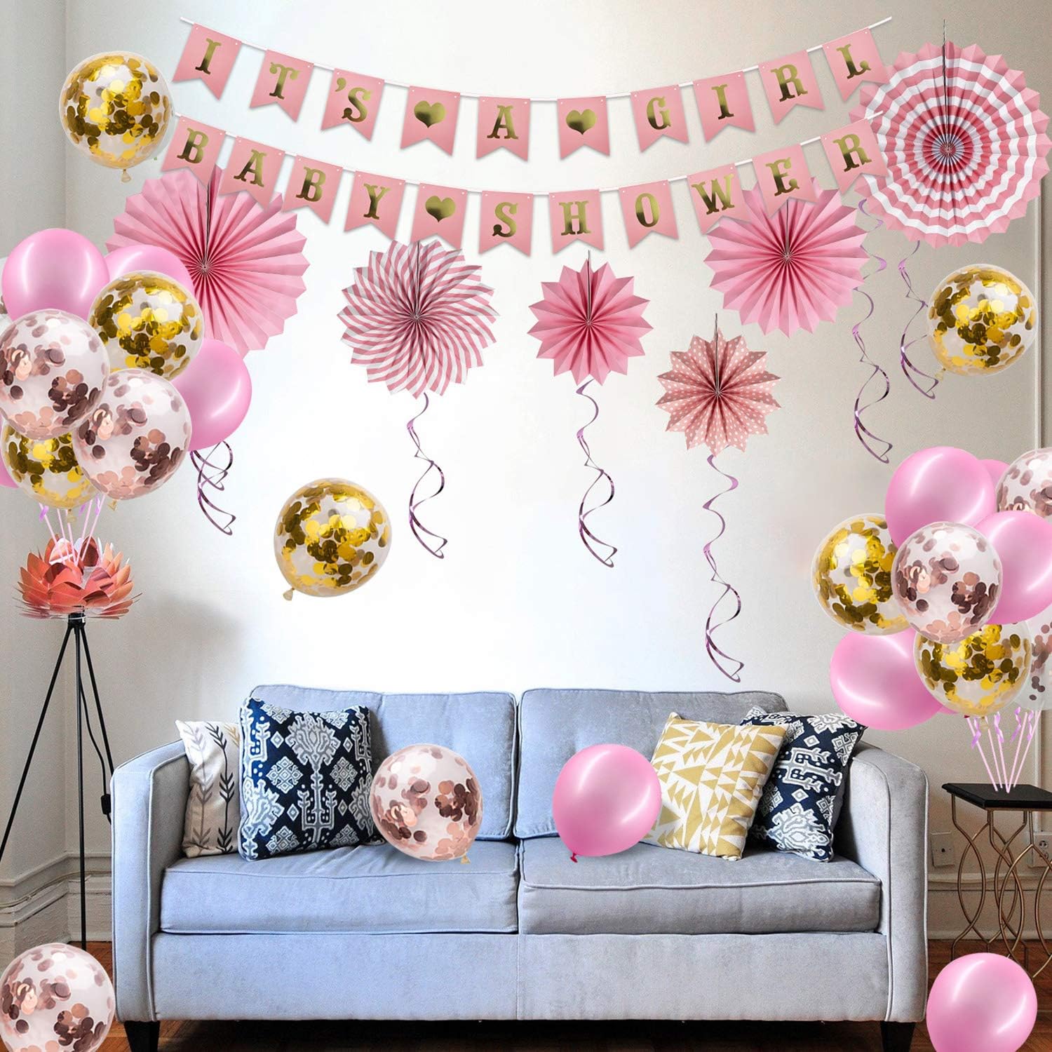 Hyselene Baby Shower Decorations,Baby Shower Decorations Girls,Pink