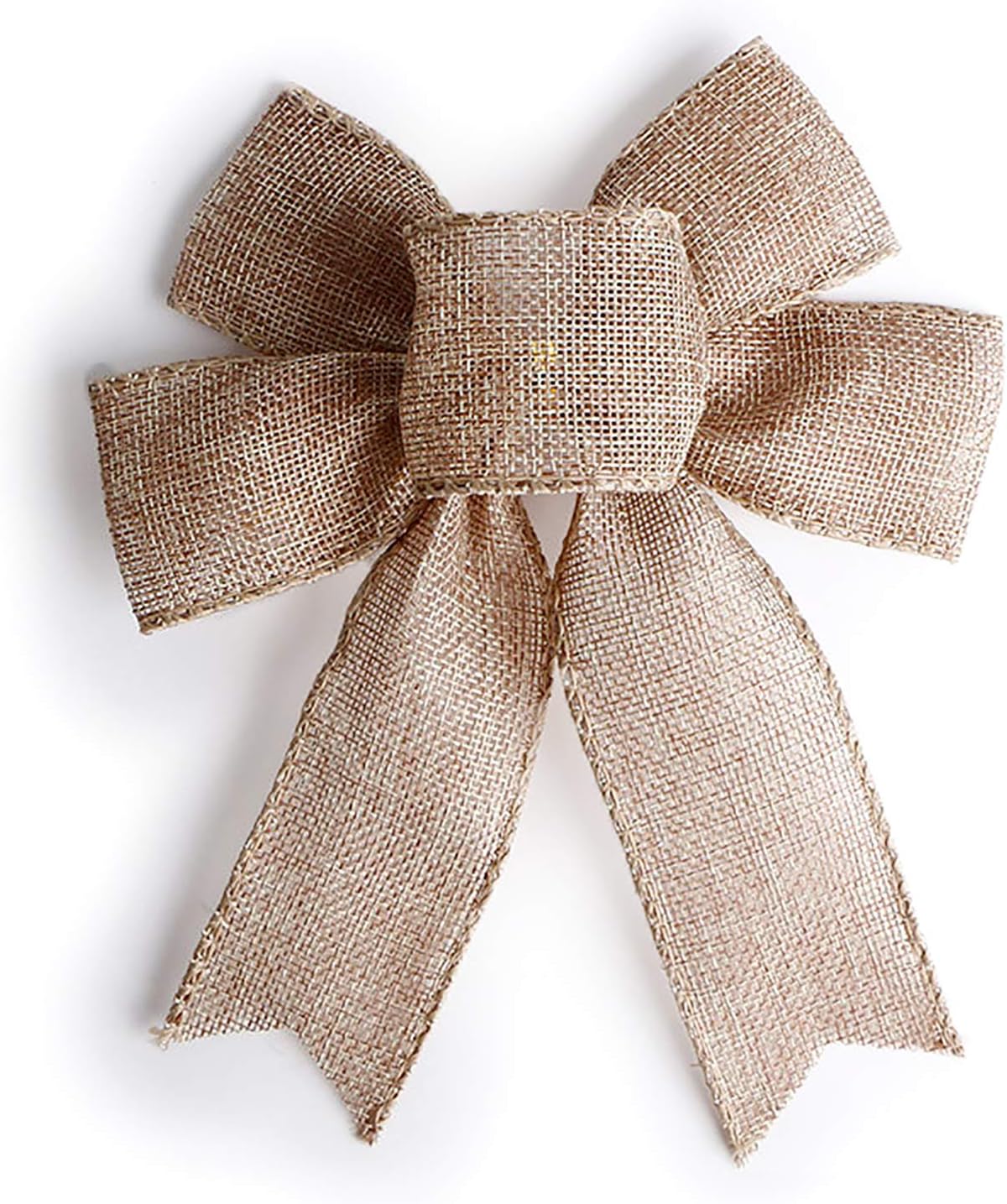 Bows & Ribbons - Samanter Rustic Jute Bows Burlap Wreaths Bows Christmas Tree Topper for Wedding Holiday Birthday Party Decoration 6 inch