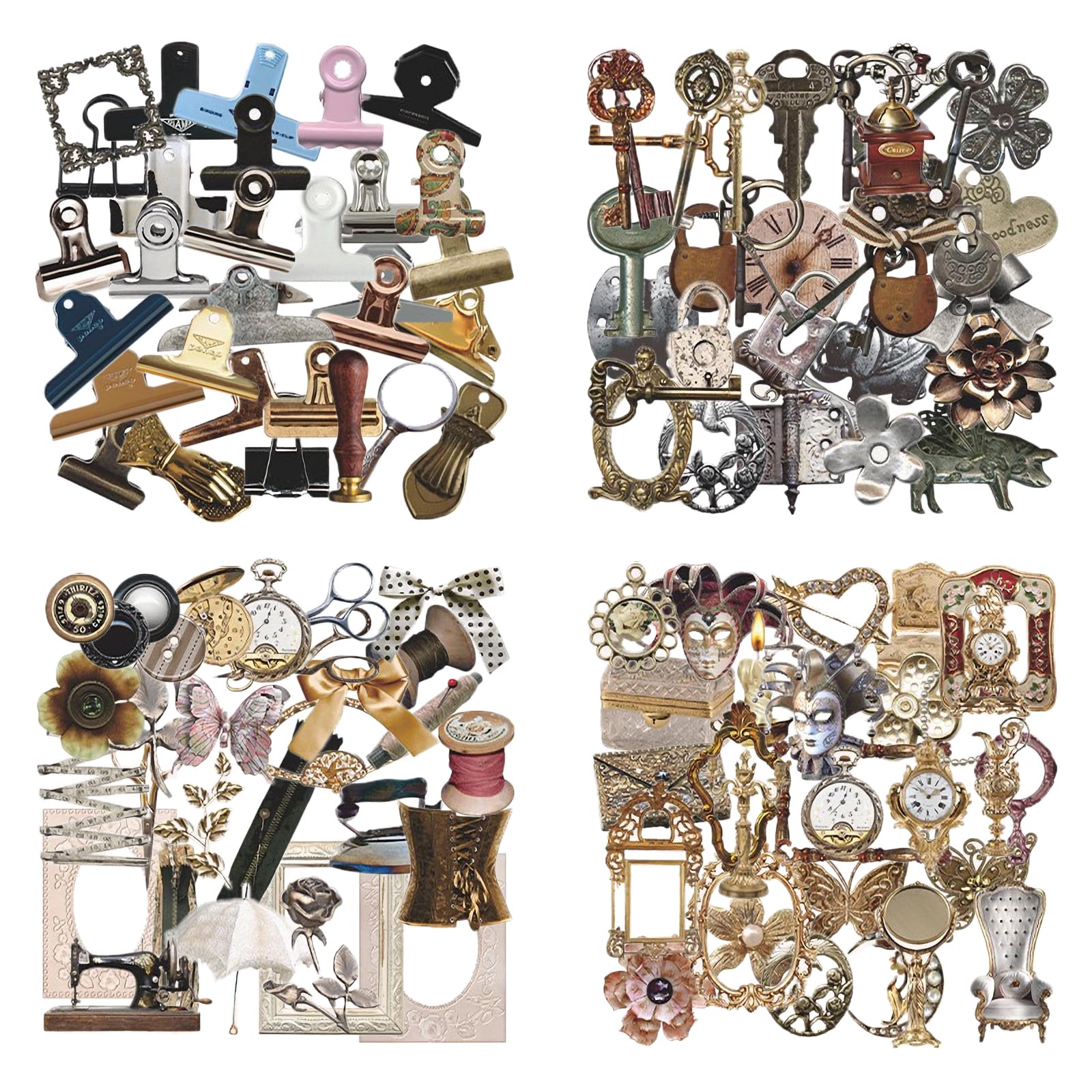Photo 1 of 120 Pcs Vintage Scrapbook Supplies for Creative Journaling,Junk Journal Supplies for Vintage Scrapbook Hard Cardstock DlY Decorating,Scrapbook Paper