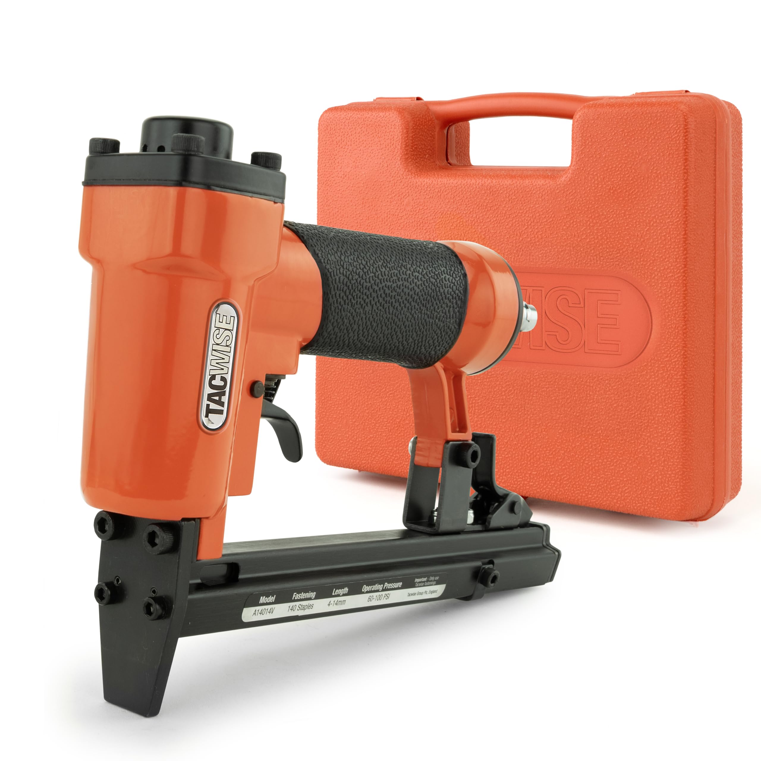 Tacwise A14014V Upholstery Air Stapler, Uses Type 140 / 4 - 14 mm Staples,Orange / Black