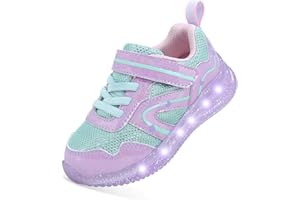 YESKIS Toddler Boys Girls Light Up Shoes LED Flashing Lightweight Mesh Breathable Adorable Running Sneakers for Toddler and Little Kid