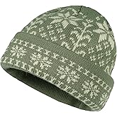 CLAPE Snowflake Beanie Hat Winter Knit Cuffed Christmas Hat Warm Cozy Holiday Watch Skull Cap for Cold Weather