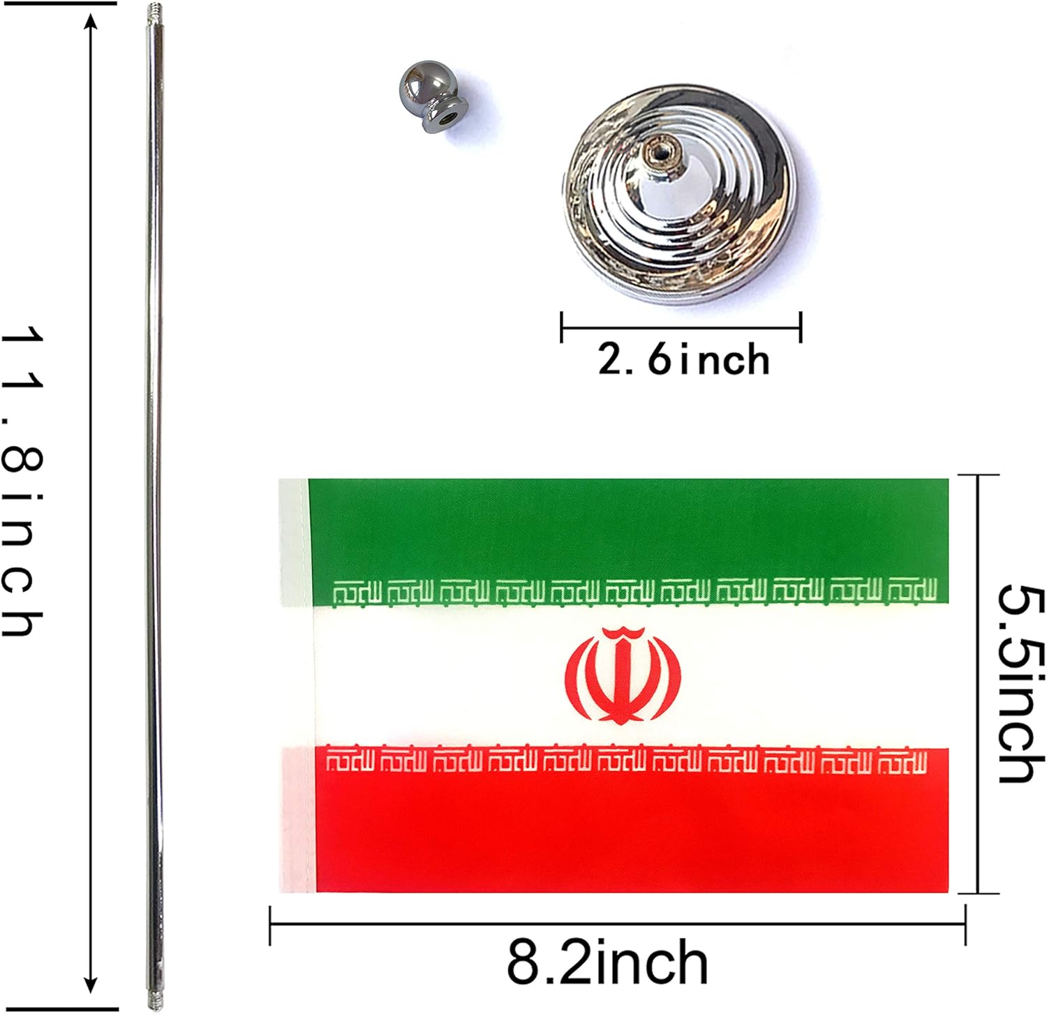 WEITBF Iran Desk Flag Small Mini Iranian Office Table Flag with Stand Base Decorations,2 Pack: Garden & Outdoor