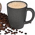 Eha Eco-Friendly Large Coffee Mug With Handle | Made With Rice Husk | Cool Mugs Unique Gift For Her| Dishwasher Safe & Microwavable Mug For Women, Men,Great for Tea,Coffee | 10oz | Set Of 1 | Charcoal
