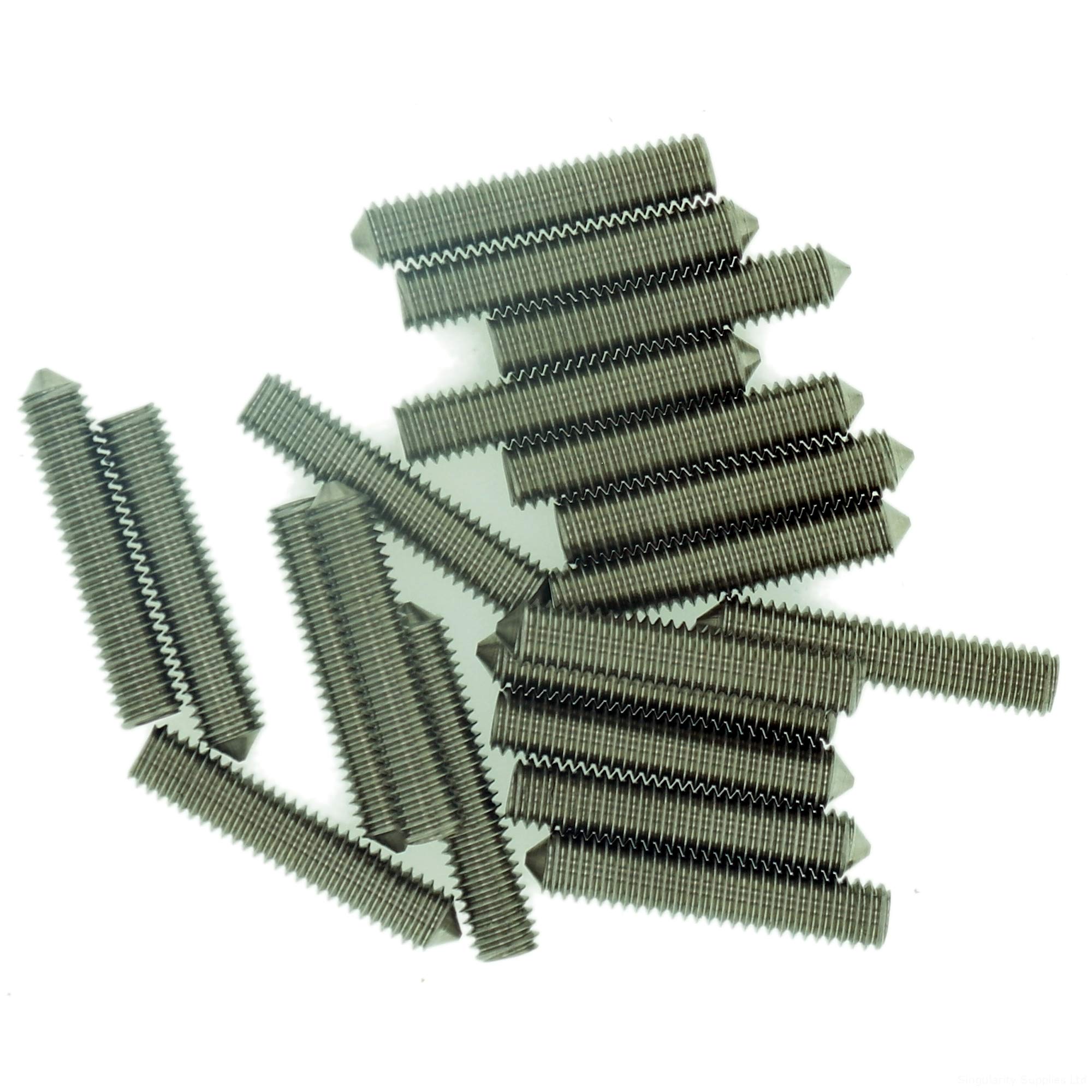 M10 (10mm x 16mm) Hex Socket Grub Screw (Cone Point) - Stainless Steel (A2) (Pack of 20)