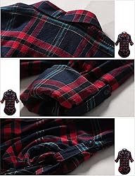 Match Womens Button Down Flannel Plaid Shirts roll