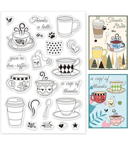 Echo Park Coffee Time Stempel-Set – Acryl-Stempel Mit Kaffee-Motiven & Sprüchen