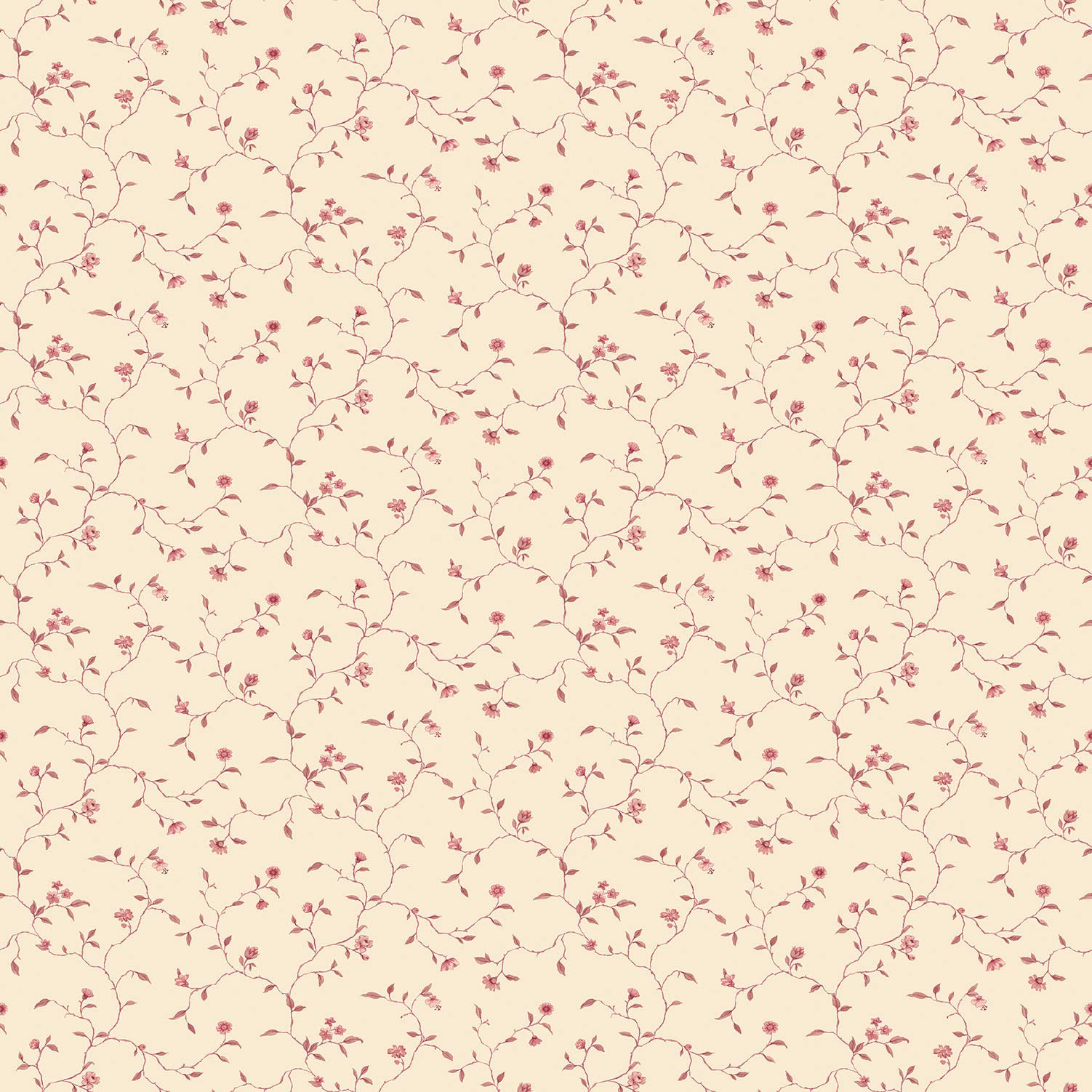 Galerie G67925 Miniatures 2 Small Flower Vines Design Wallpaper, Dark Pink/Cream, 10m x 53cm