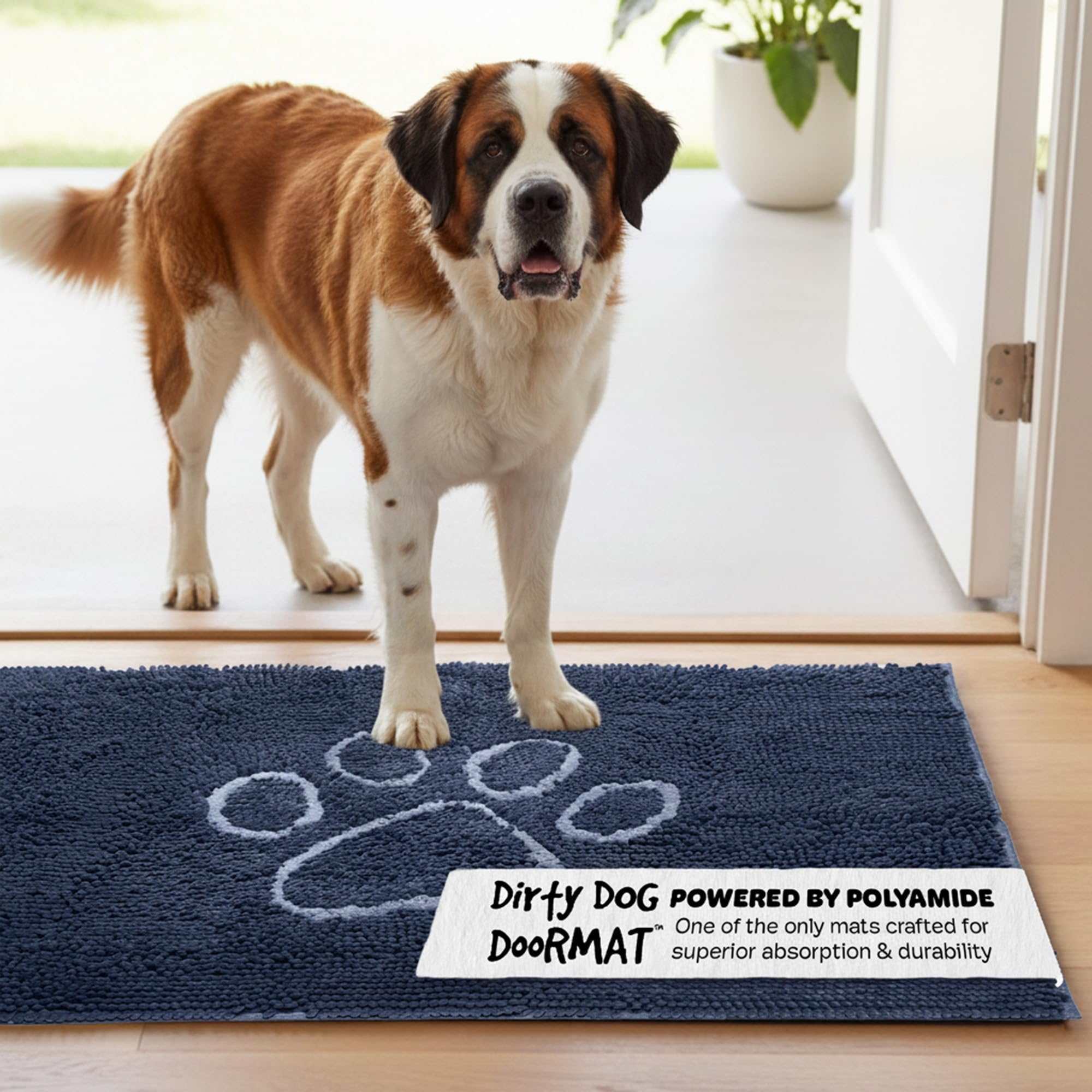 Dog Gone Smart Dirty Dog Microfiber Doormat, Super Absorbent, Machine Washable with Non-Slip Backing, XL, Misty Grey — image 1