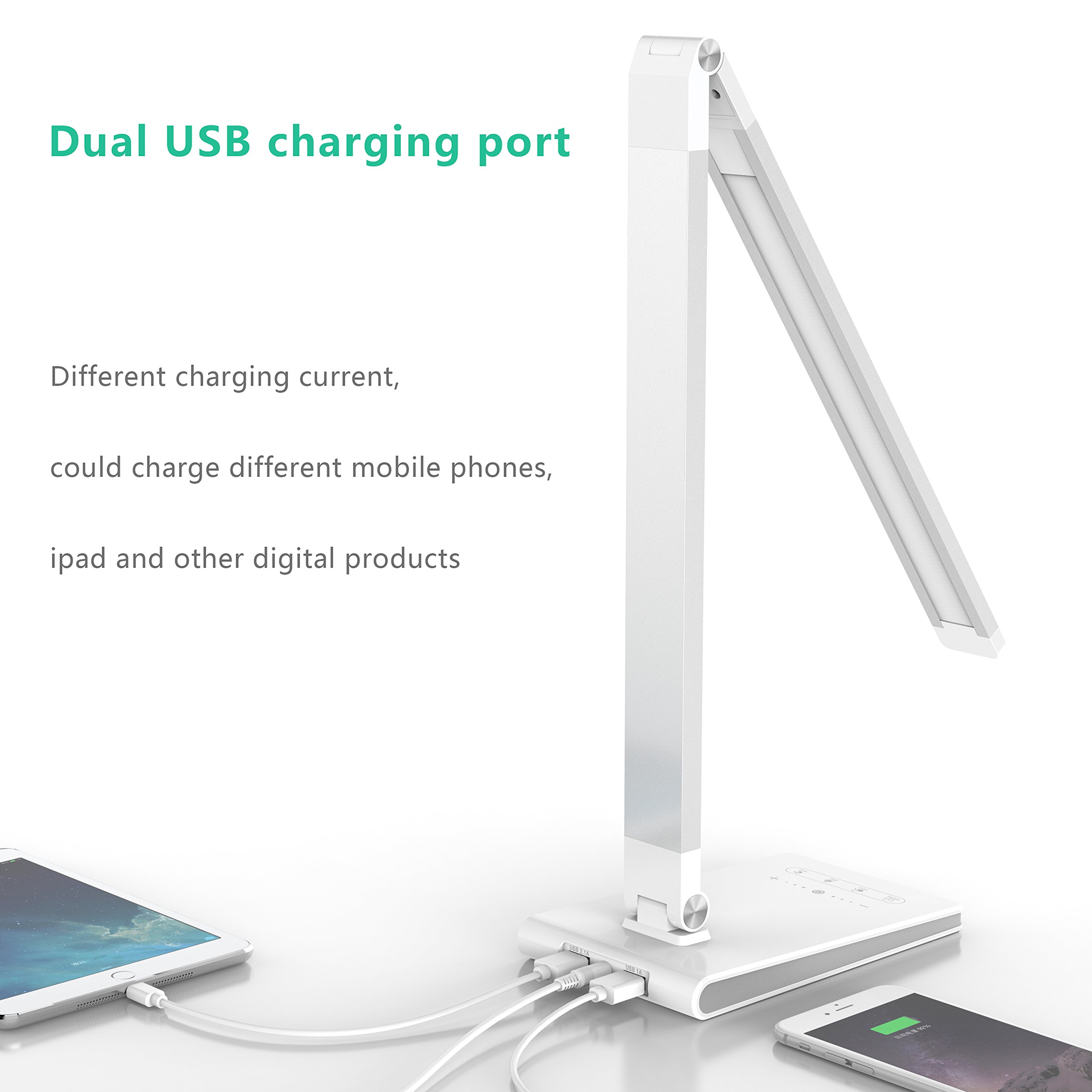 Aptoyu LED Dimmable Desk Lamp with 4 Lighting Modes (Studying, Reading