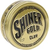 Shiner Gold Clay Pomade | Strong Hold | Matte Finish | Water-based | Coconut Scent, 3.5oz