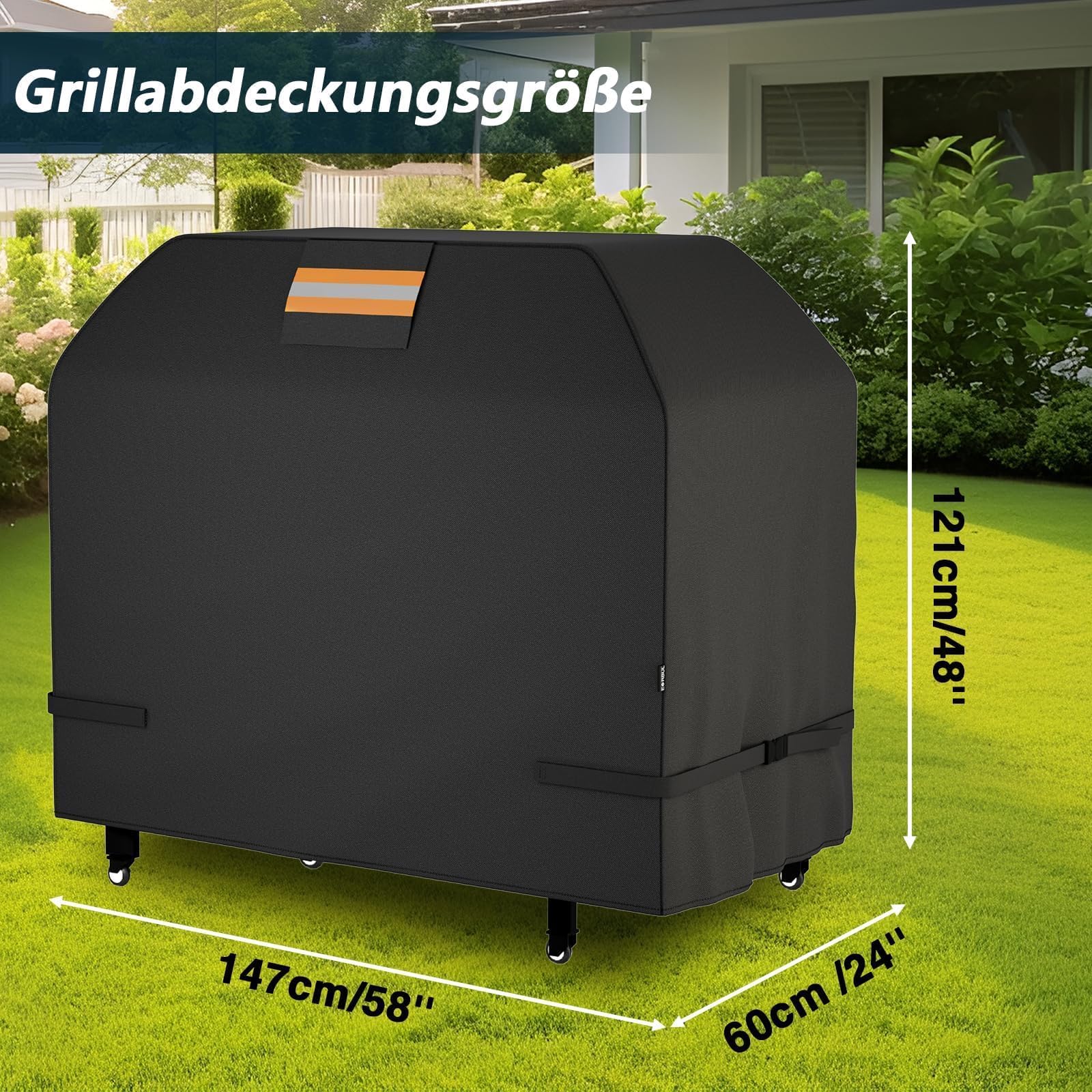 EVRBUL Grillabdeckung Wetterfest 149x63x122cm UV-Beständig 420D-Gewebe, Strapazierfähig Reißfest Staubdicht BBQ Cover Kompatibel mit Weber Genesis Charbroil Classic Nexgrill 2-4 Brenner 2