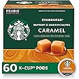 Starbucks K-Cup Coffee Pods, Caramel Flavored Coffee, Naturally Flavored, 100% Arabica, 6 boxes (60 pods total)