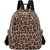 senya Black Leopard Women Backpack Purse Travel Daypack Shoulder Bag