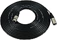 GLS Audio 25 foot Mic Cable Patch Cords - XLR Male to XLR Female Black Microphone Cables - 25' Balanced Mic Snake Cord - Single
