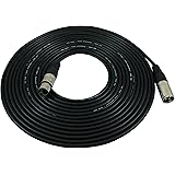 GLS Audio 25 foot Mic Cable Patch Cords - XLR Male to XLR Female Black Microphone Cables - 25' Balanced Mic Snake Cord - Sing