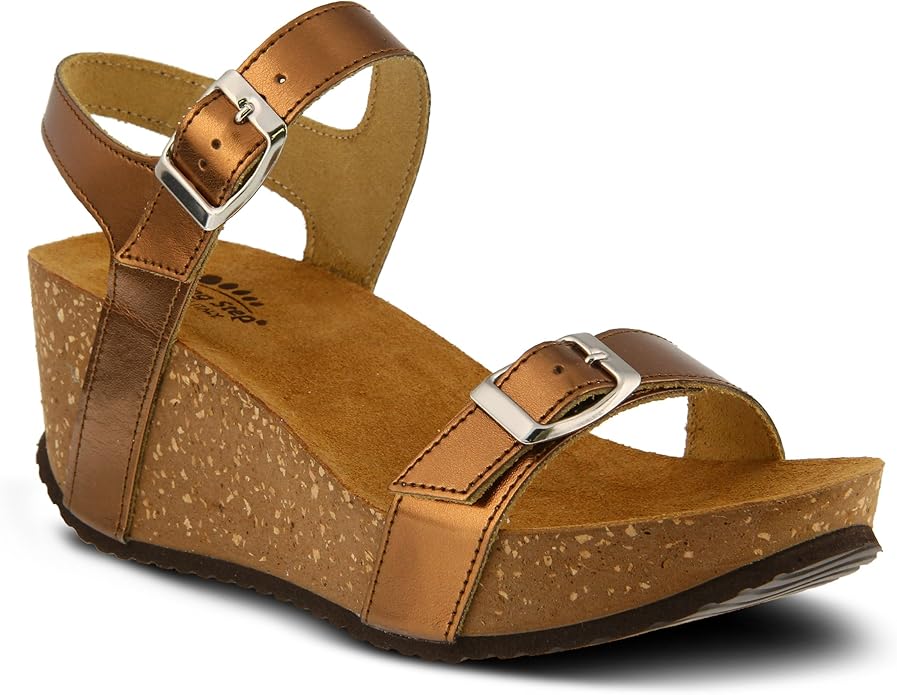 bronze metallic sandals