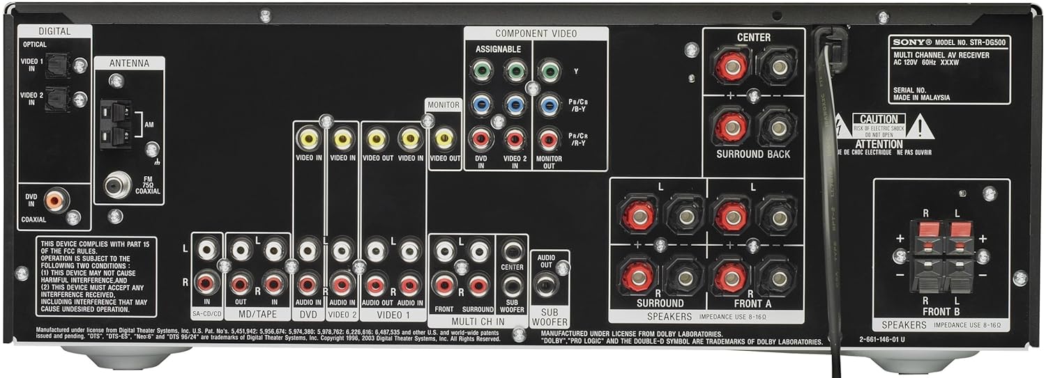 Amazon.com: Sony STR-DG500 6.1 Channel Home Theater Receiver (Discontinued  by Manufacturer): Home Audio & Theater