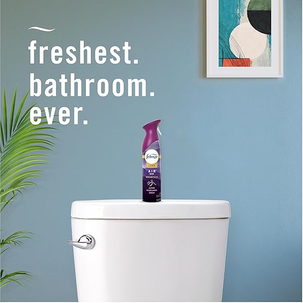 FEBREZE AIR MIST AIR FRESHENER SPRAY, ODOR-FIGHTING ROOM SPRAY, AIR FRESHENERS FOR HOME AND BATHROOM AND KITCHEN, AEROSOL CAN, MOUNTAIN SCENT, 8.8OZ, 3 COUNT