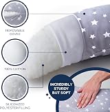 Niimo XXL Pregnancy Pillow & Nursing Pillow 2-in-1 Grey Stars 200x70 cm view 5