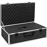 ITHWIU 22 Inch Hard Carrying Case Ideal for Wireless Mic System Storage & Camera Gear Transportation, Aluminum Alloy Sturdy Build, Customizable Pre-Diced Foam, Black