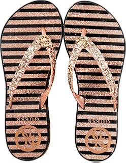 guess tutu bow flip flops rose gold