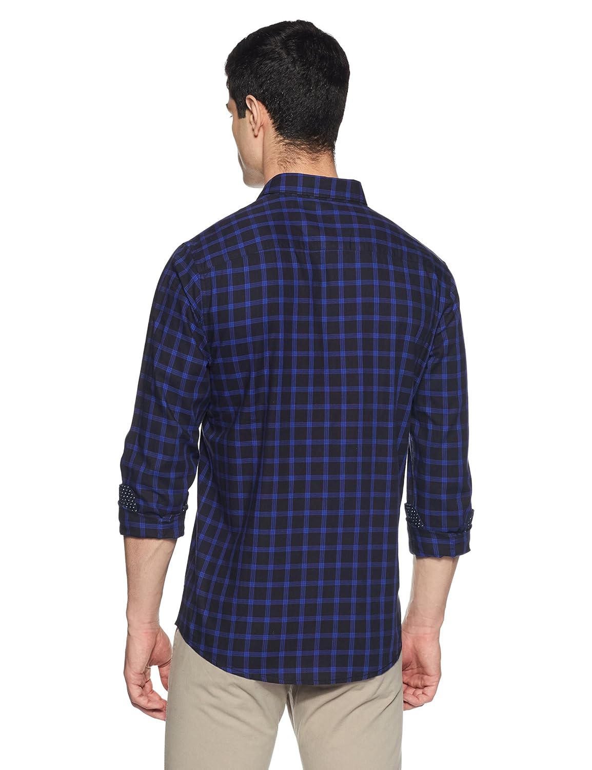 allen solly men's checkered regular fit cotton casual shirt