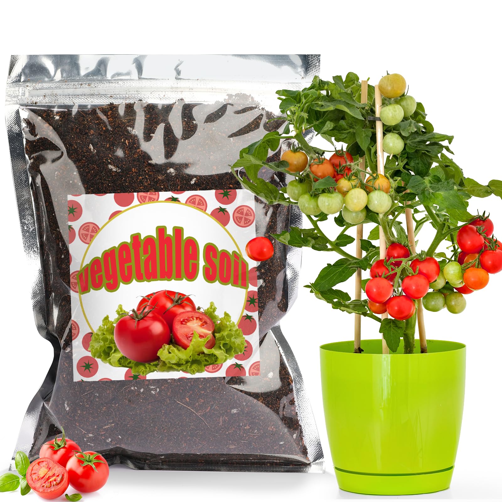 Organic Vegetable Soil Mix 10L, Indoor Plants Potting Mix for All Potted Vegetable like Tomatoes Lettuce Bell peppers, Grow Healthy houseplants Indoors