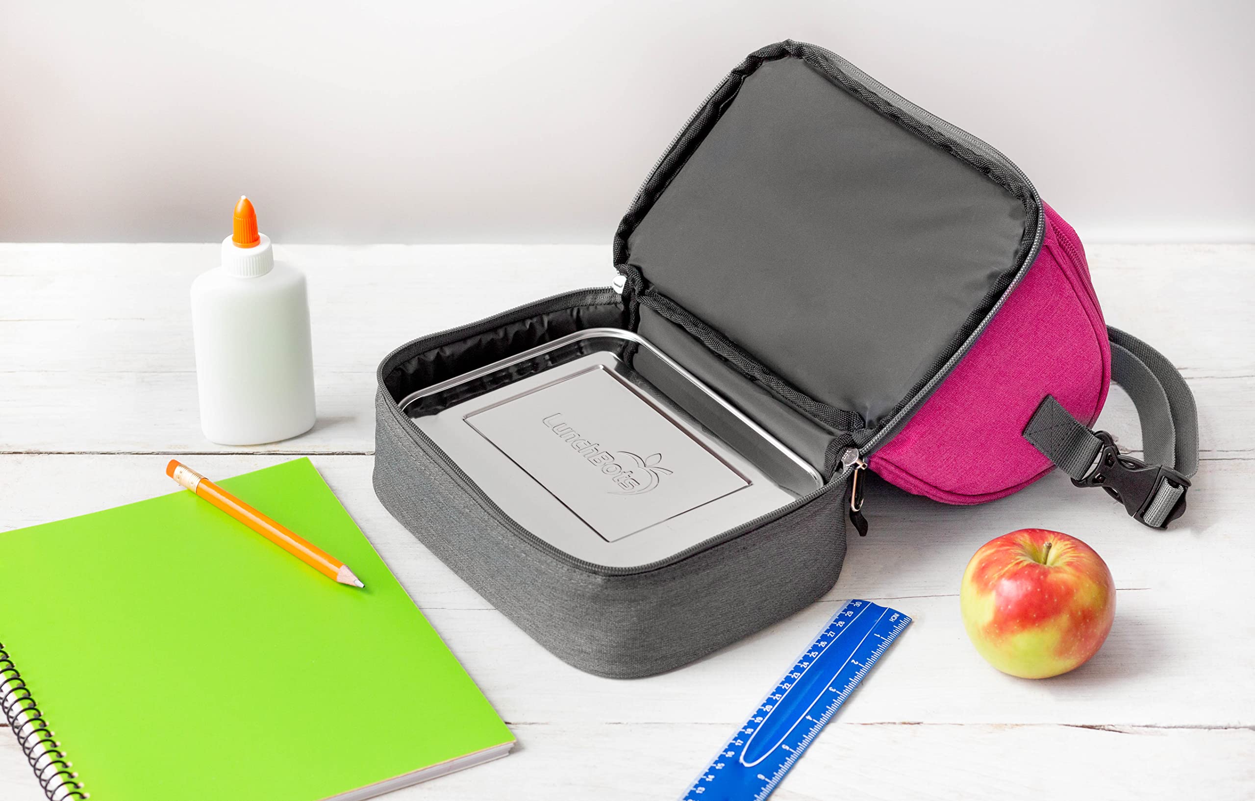 LunchBots Duplex Insulated Lunch Bag Dual Section Design Fits Uno