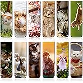 Zonon 12 Pieces Magnetic Bookmarks Cats Magnet Page Markers Assorted Cute Book Markers Clip Set for Teachers Students Reading School Office Home Supplies, 12 Styles