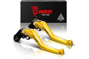 MZS Gold Motorcycle Clutch Brake Levers Short Adjustable CNC Compatible with GROM MSX125 14-25 / CBR500R CB500F CB500X 13-21 / CB300R Monkey 18-24 / CBR300R CB300F 14-21 / CBR250R 11-15