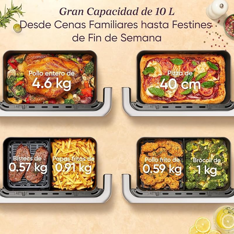 10L Dual Blaze Twinfry Air Fryer, Cesto Duplo com Divisor
