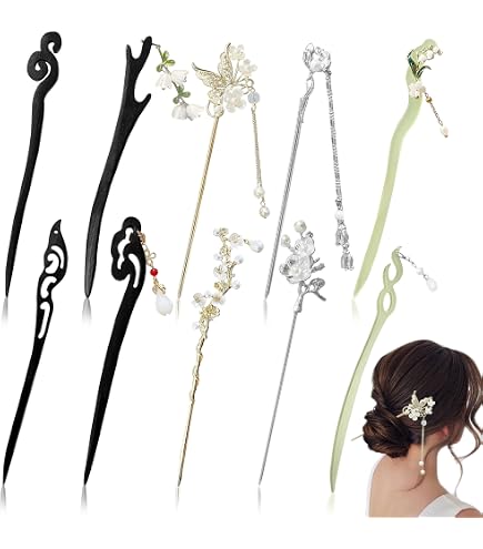 TOP SEWING Ebony Double-faced Jade Sword Hairpins Handmade  display picture 2