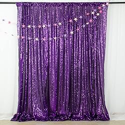 ShinyBeauty Purple 4FTx8FT Sequin Photo Backdrop
