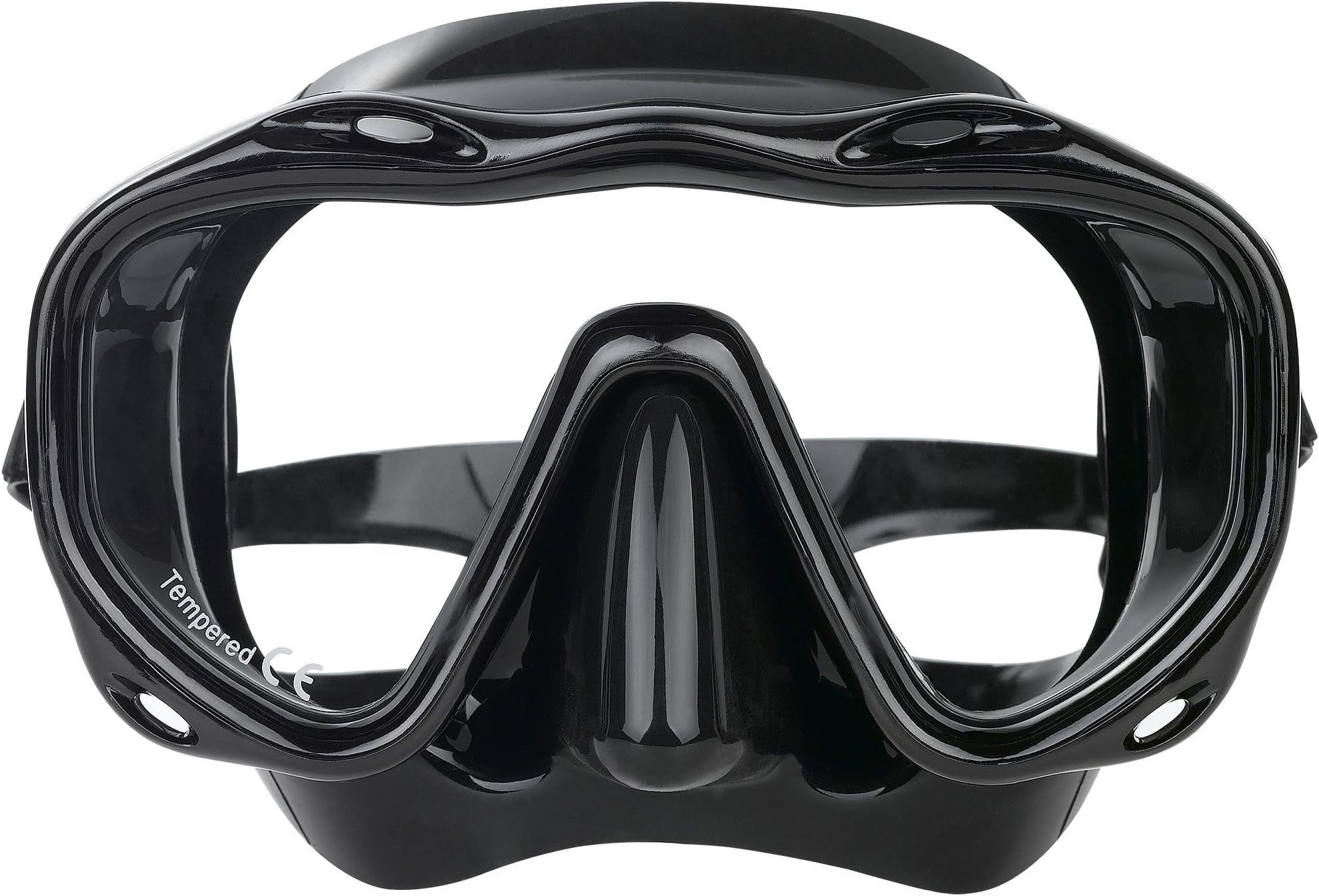 OMID Diving Mask, Single Lens Snorkel and Scuba Dive Mask, Liquid Silicone Double-skirt and Strap for Adult