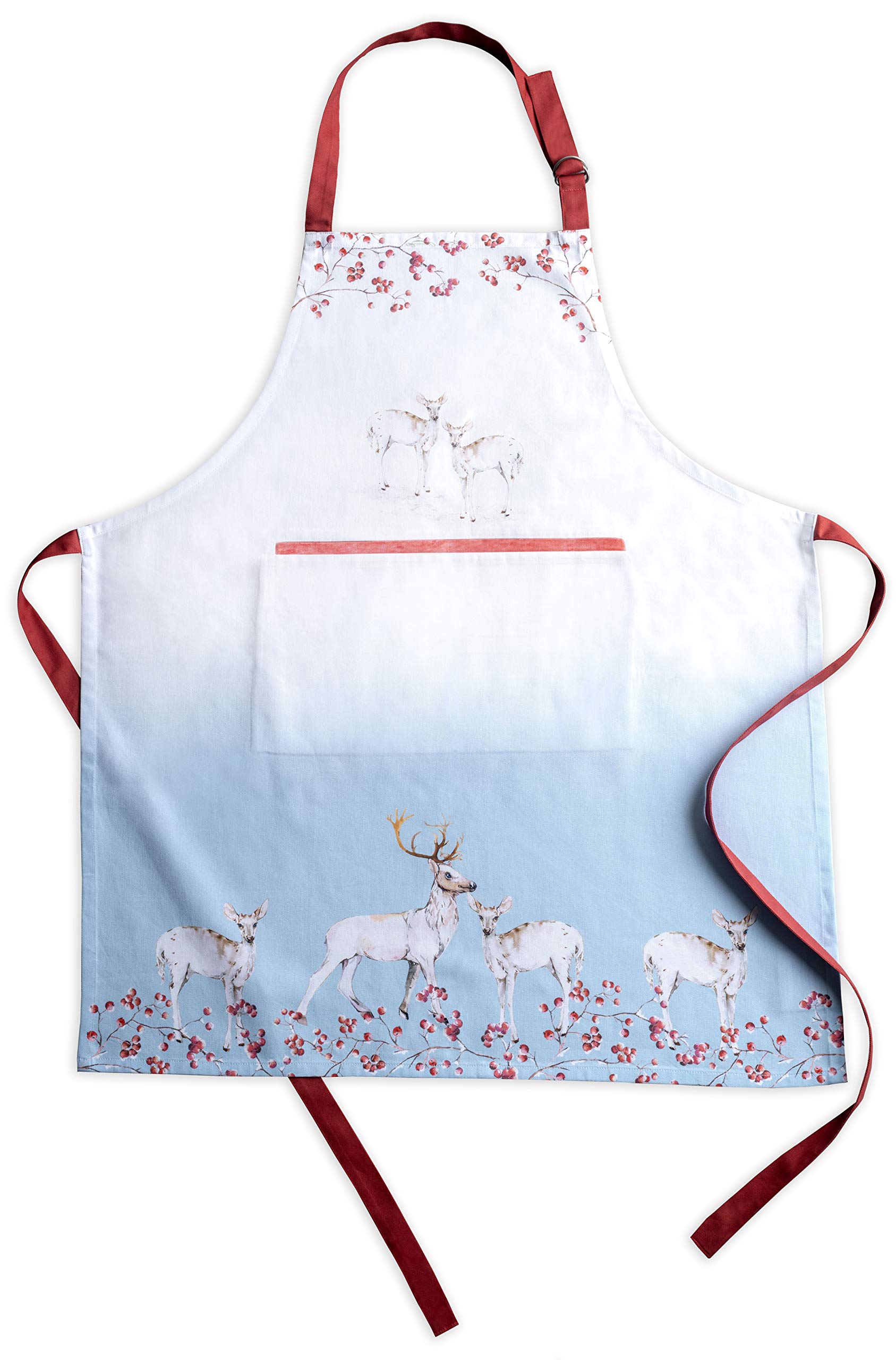Maison d' Hermine 100% Cotton Apron for women with Pocket Kitchen Chef Autumn Apron for Men Cooking Gardening Server Waitress Maid - (Fairy Tale Forest, 85 cm x 70 cm)