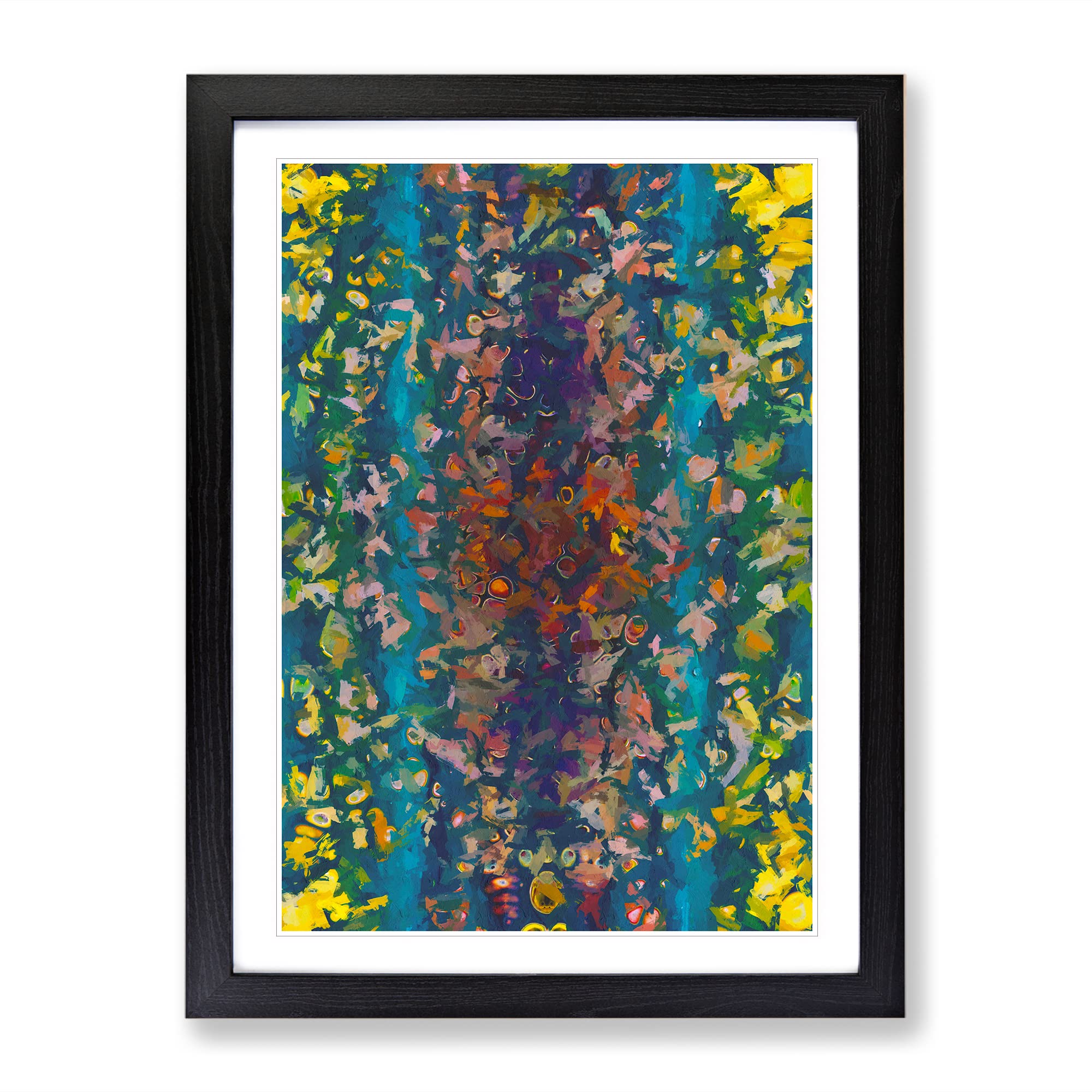 Nature And Nurture Abstract Framed Print | A4 Black Framed Wall Art | Ready to Hang | Abstract Landscape Picture | Living Room Bedroom Lounge Office