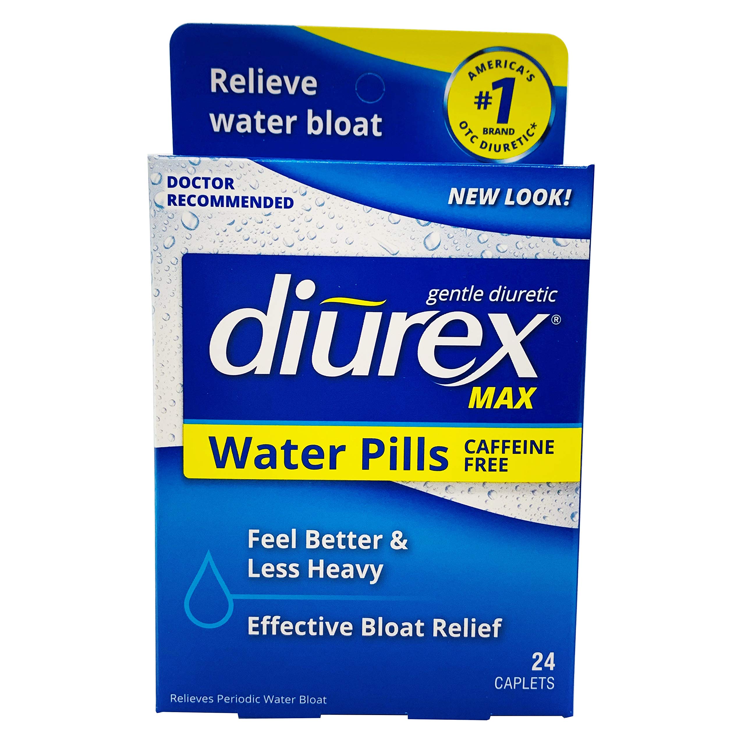 Diurex—Max Diuretic Water Caplet—24 Capsules—Relieves Water Weight Gain