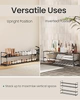 SONGMICS 2-Tier Shoe Rack Storage Organizer 30x116x34 cm Black LSA032B01 view 3