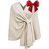 PULI Women's Elegant Shawl Wraps Soft Open Front Poncho Sweater for Spring Fall Winter