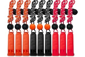Amzonly 9 Pack Emergency Whistle, 120db Safety Whistle Survival Shrill Loud for Camping Hiking Hunting Boating Fishing Life Vest Jacket Rescue Signaling Kids Lifeguard