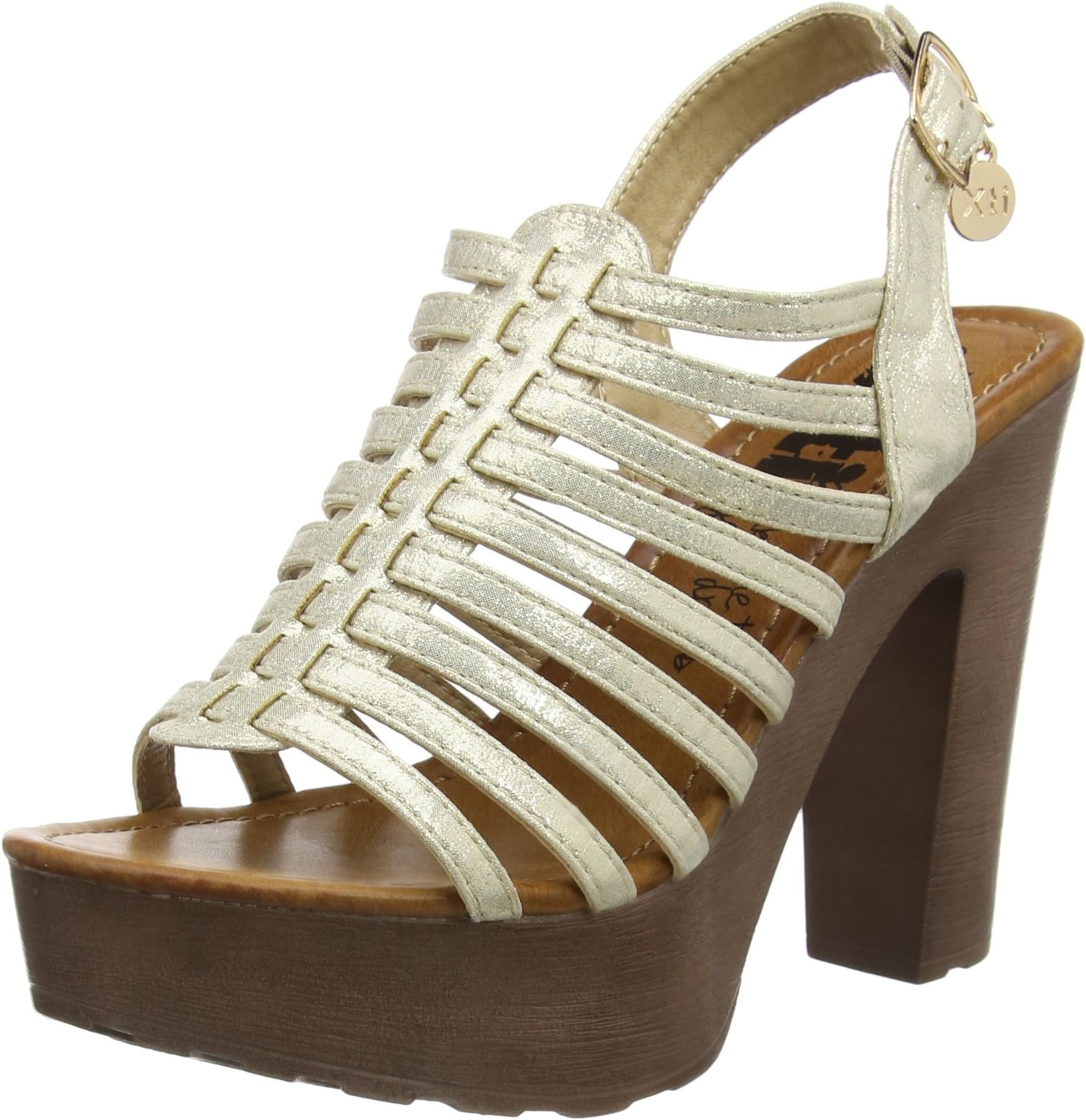 XTI Sandalia SRA. Metalizado Oro, Women’s Sandals