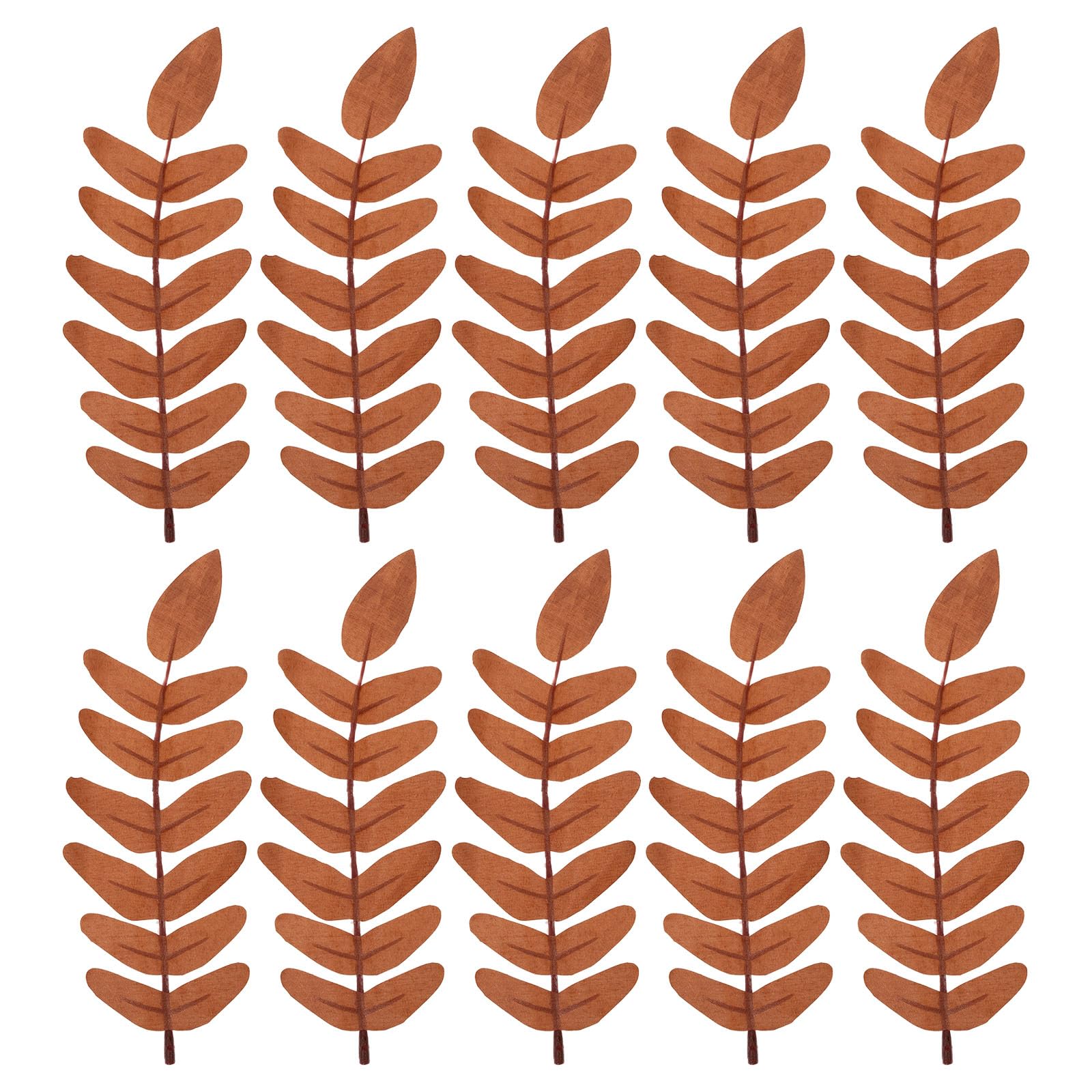 PATIKIL 7"x3" Artificial Green Leaves, 10 Pcs Fake Shrubs Leaves Faux Silk Greenery Leaves Simulation Flower Leaf for Home Office Decor, Brown