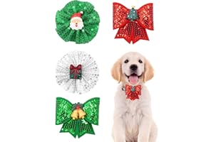 PET SHOW 4pcs Small Dogs Collar Flowers and Bows Charms For Festival Holiday Party Cats Rabbits Slides on Collars Leashes Puppies Medium Dog Collar Attachment