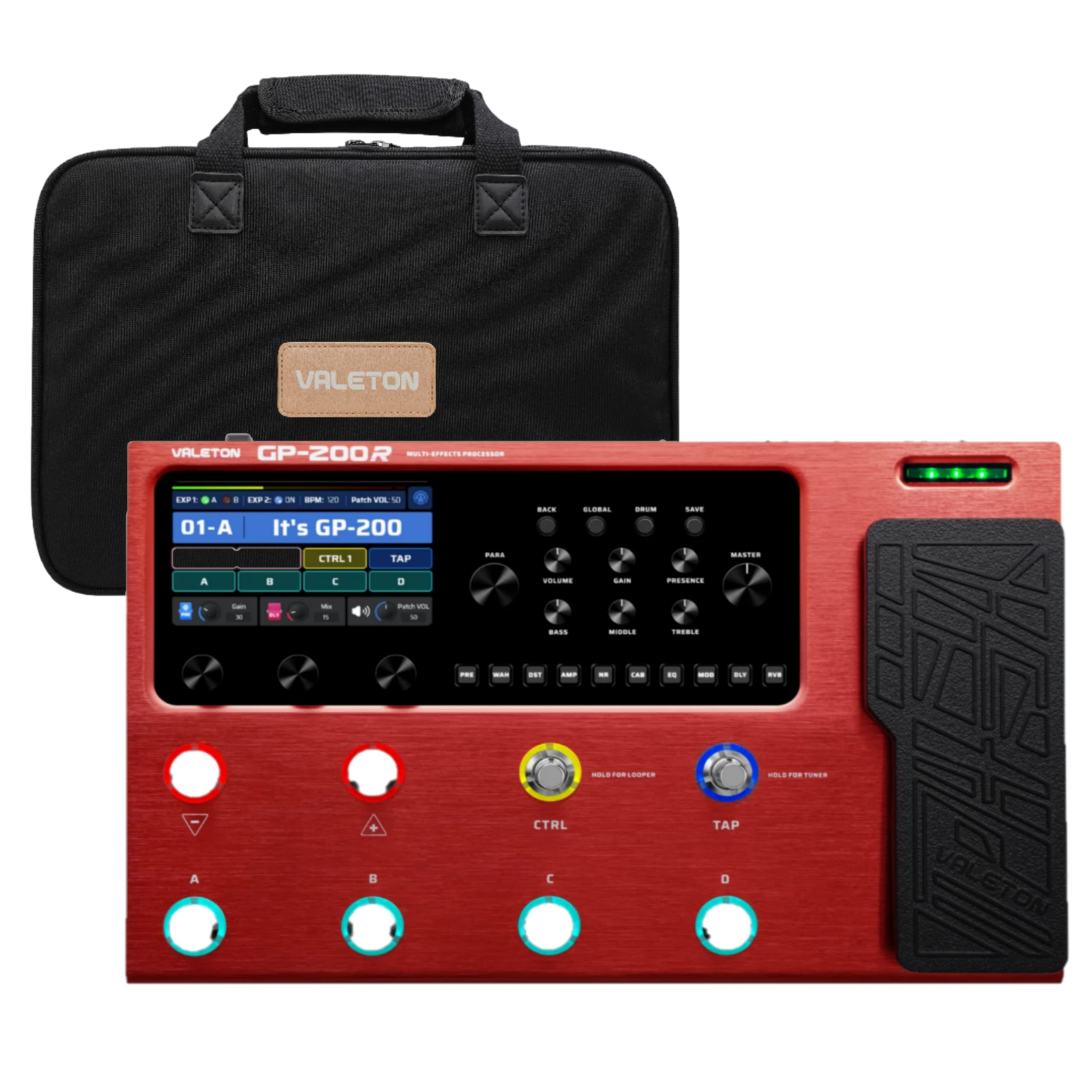 Photo 1 of Valeton GP200R Multi Effects RED + Gig Bag Black Bundle